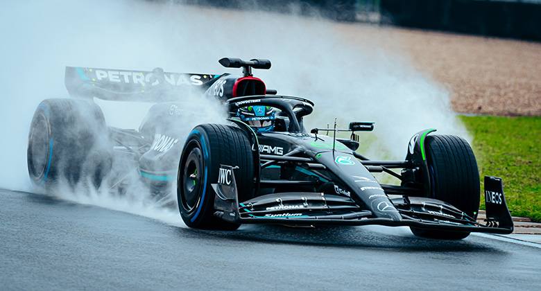 Das Einhell-Logo auf dem Mercedes-AMG F1 W14 E PERFORMANCE